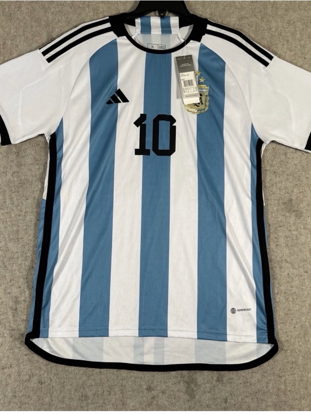 adidas Argentina Blue and White No.10 Soccer Jersey